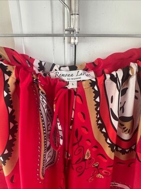 Ramona LaRue Red Paisley 100% silk pants.
